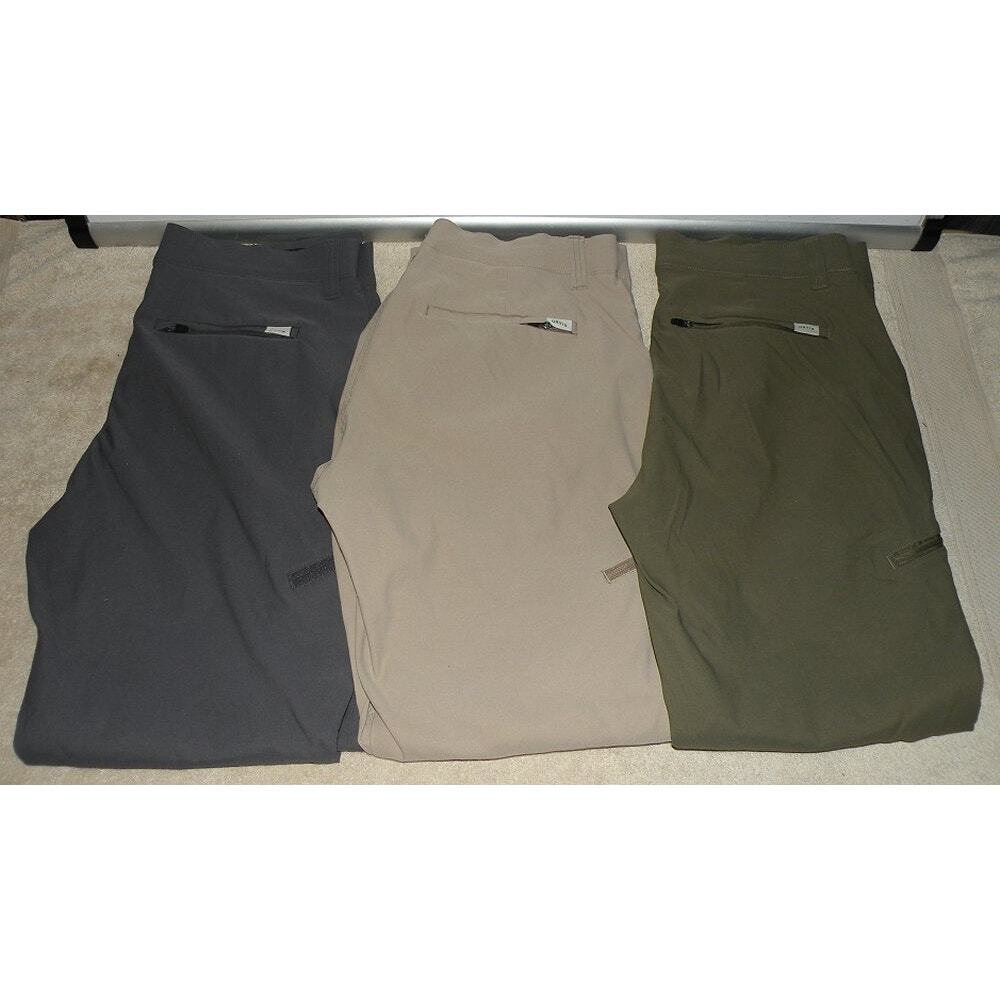 Lot 3 Orvis Men’s Nylon Blend Hiking Pants 34 x 29 Gray Tan Green Stretch